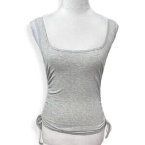 4th Reckless Camisole Top Ruched Side Stretchy Gray Heathered Women's XS NWOT